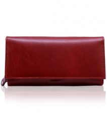 Ladies wallet combo LI-KI-A15 RED (Ladies wallet + Leather Keyring + Scarf )